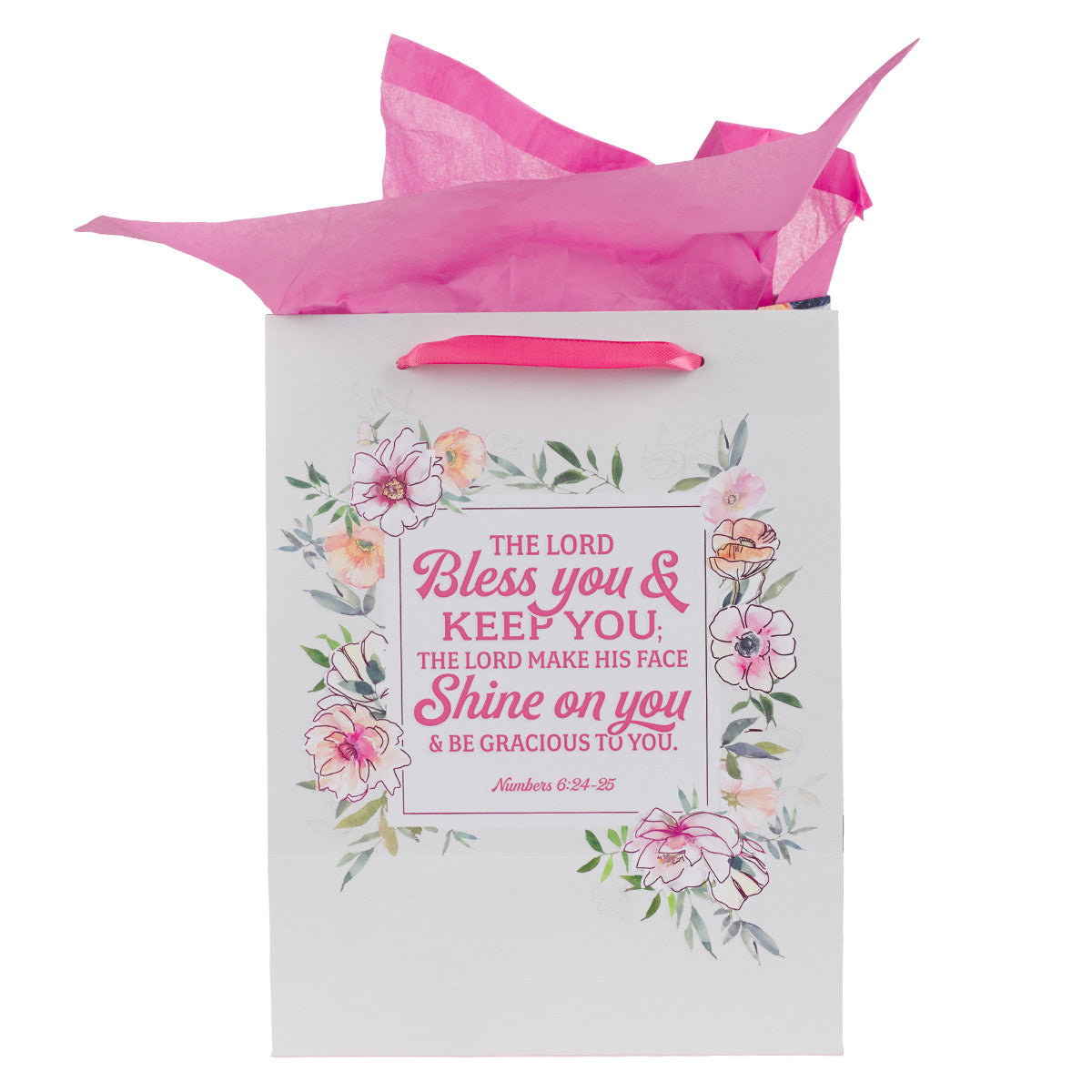 Bless You & Keep You Large Portrait Gift Bag With Card - Numbers 6:24