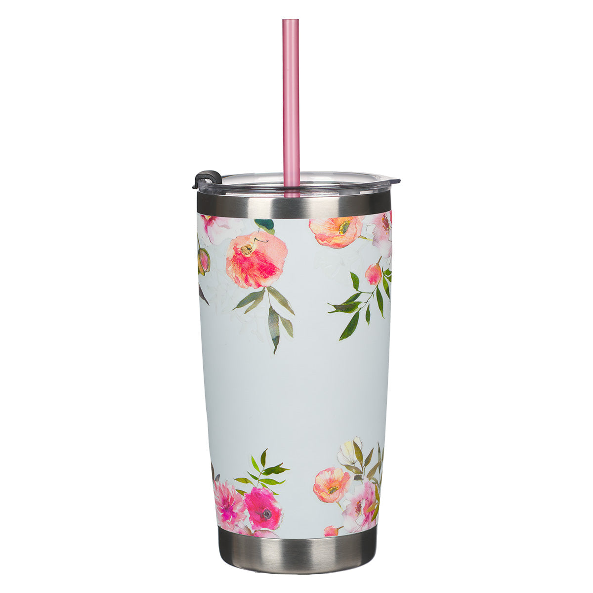 Bless You Floral Pink Stainless Steel Travel Mug - Numbers 6:24-25