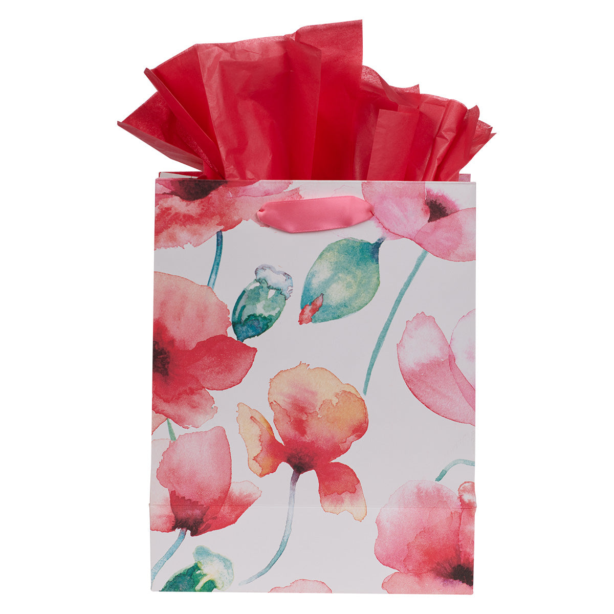 You've Got This! Coral Poppies Medium Gift Bag with Gift Tag