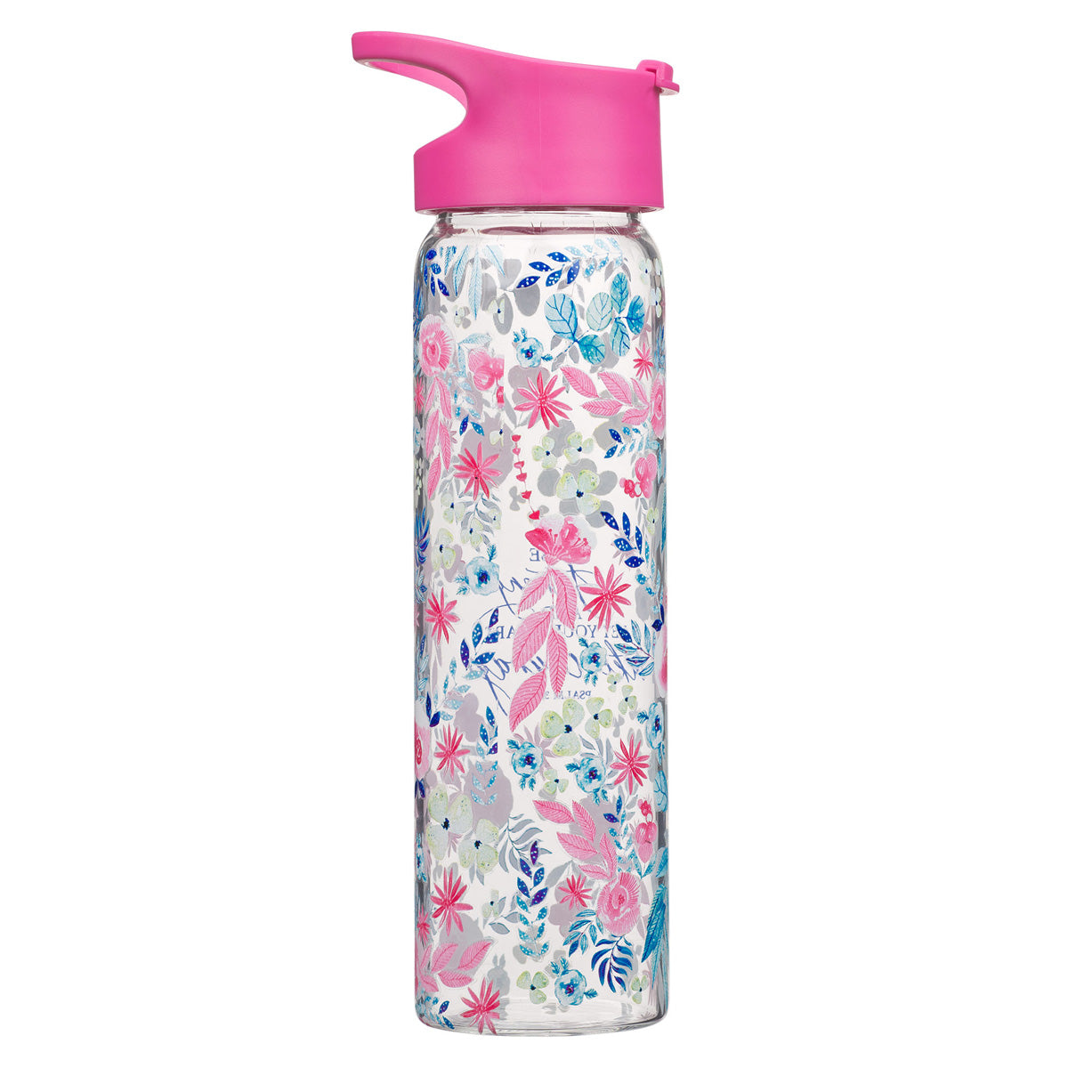 Be Strong And Let Your Heart Take Courage Glass Water Bottle - Psalm 31:24