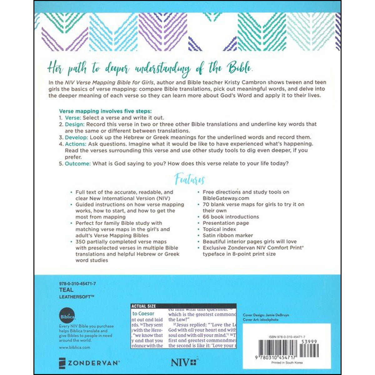 NIV Verse Mapping Bible For Girls (Comfort Print)(Imitation Leather)