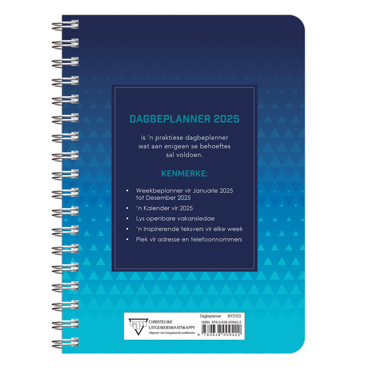 2025 Dagboek - Dagbeplanner - Die Here is My Krag en My Beskermer - Ringbind