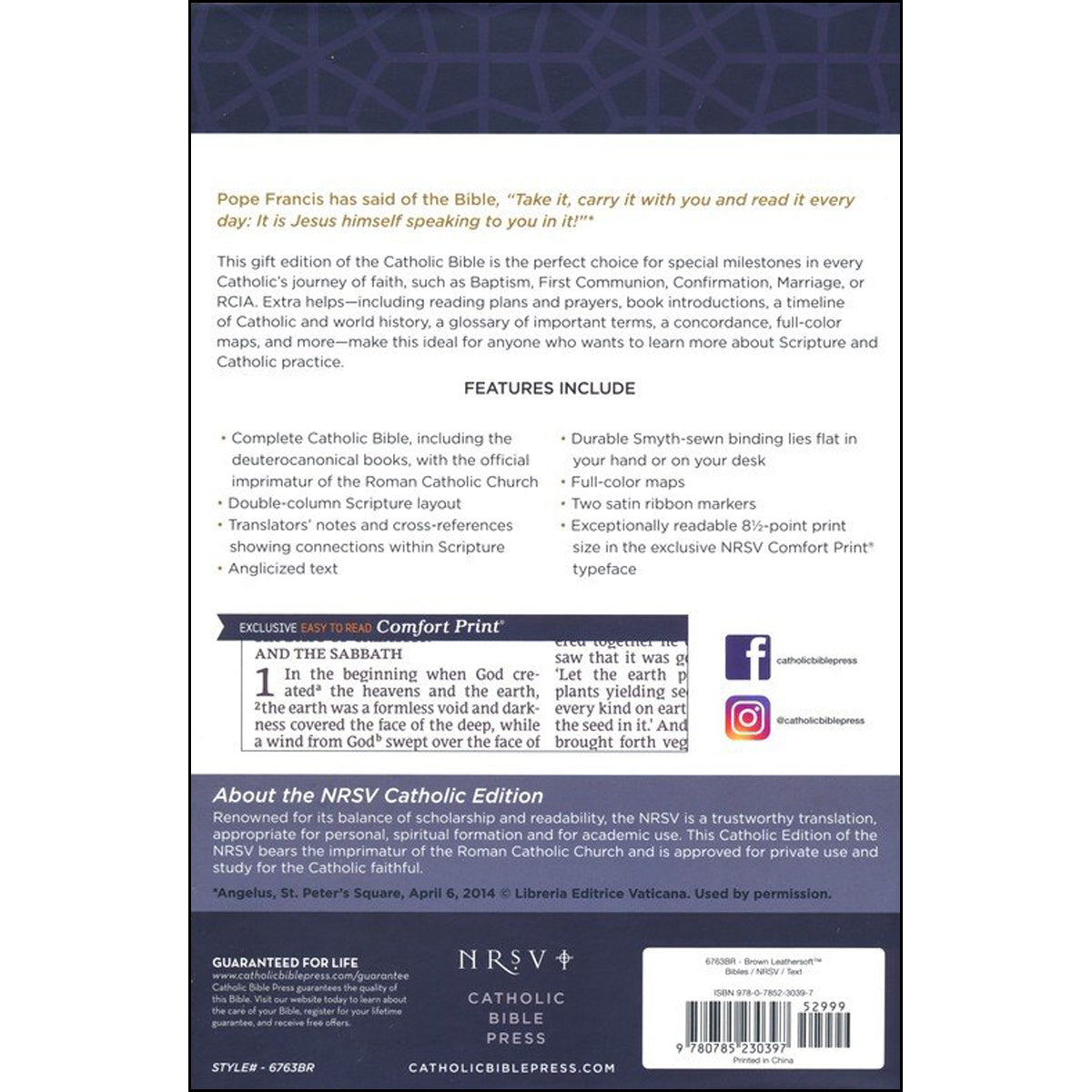 NRSV Catholic Gift Edition Brown (Comfort Print)(Imitation Leather)