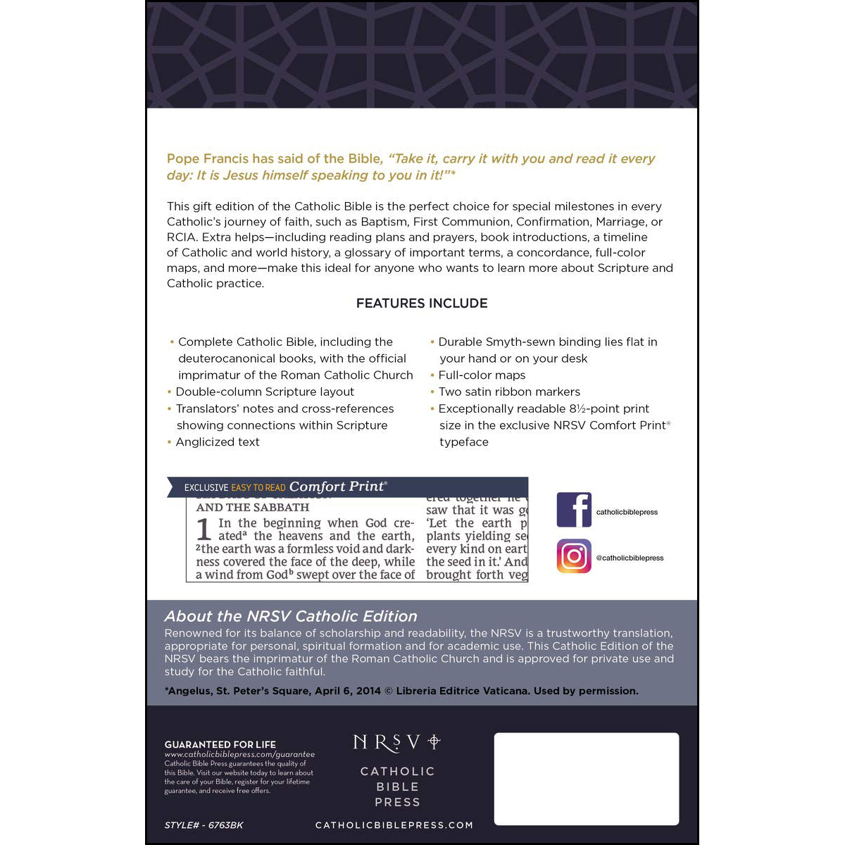 NRSV Catholic Gift Edition Black (Comfort Print)(Imitation Leather)