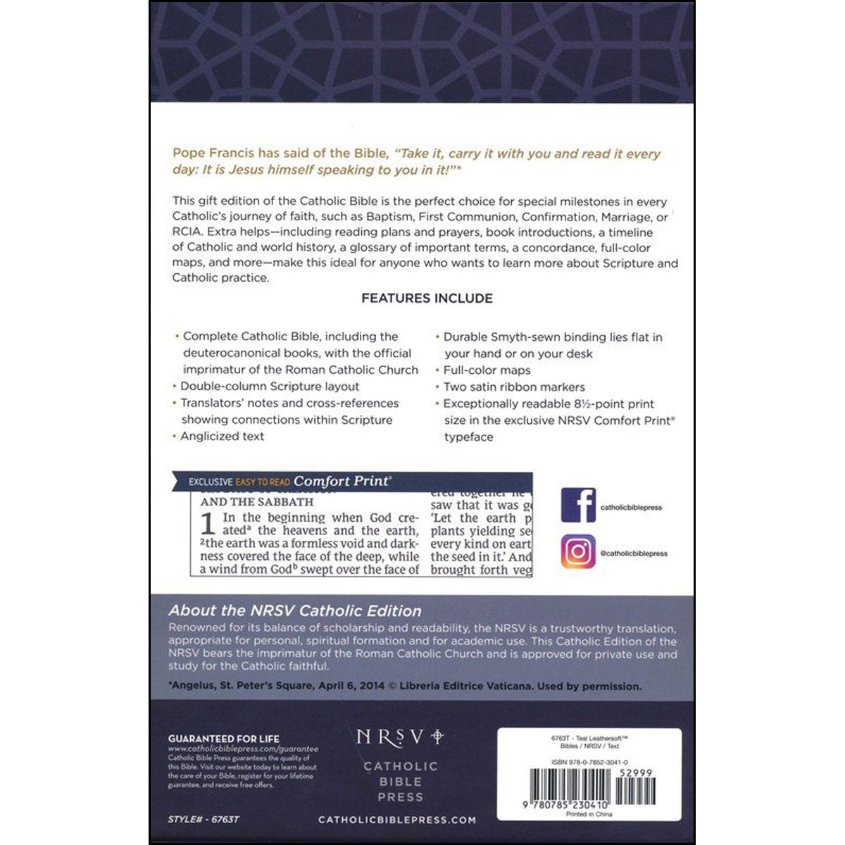 NRSV Catholic Gift Edition Teal (Comfort Print)(Imitation Leather)