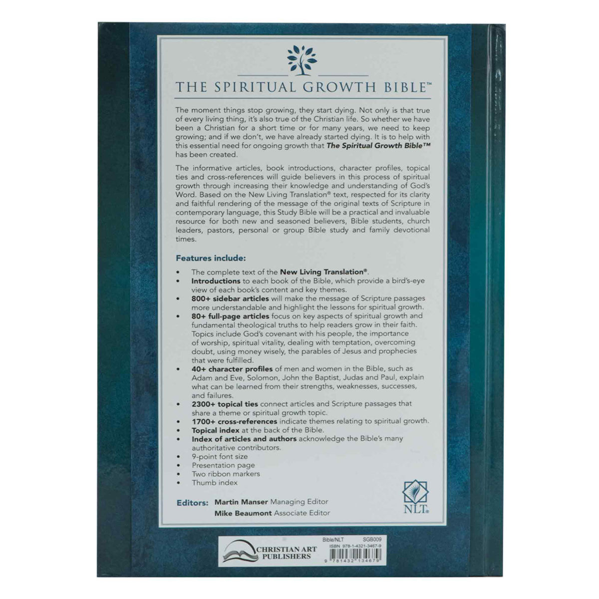 NLT The Spiritual Growth Bible Teal Hardcover