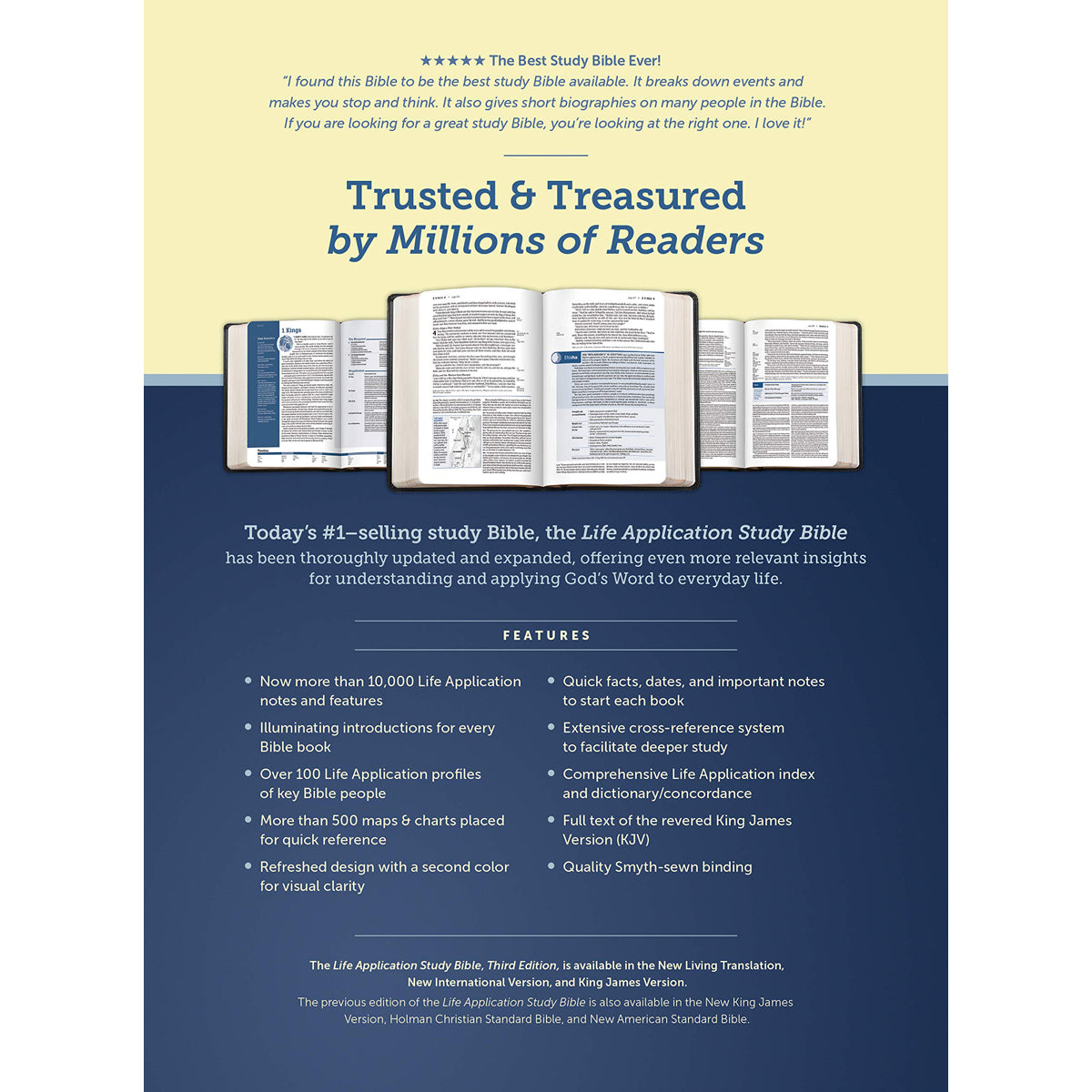 KJV Life Application Study Bible, Third Ed, Red Letter, Index, Floral Frame Teal (Imitation Leather)