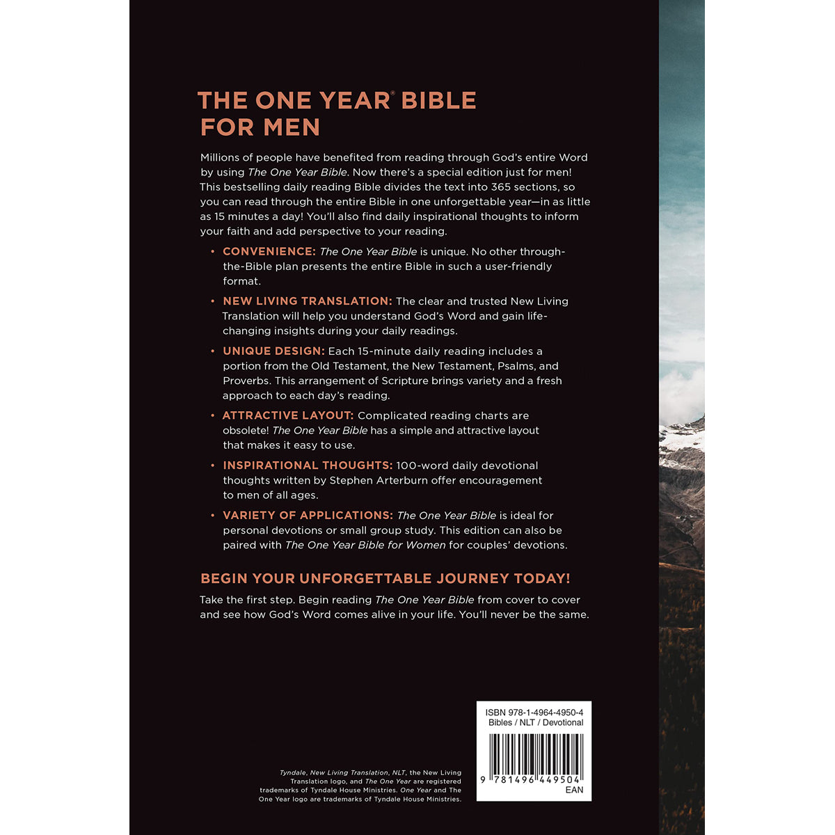 NLT The One Year Bible For Men (Hardcover)