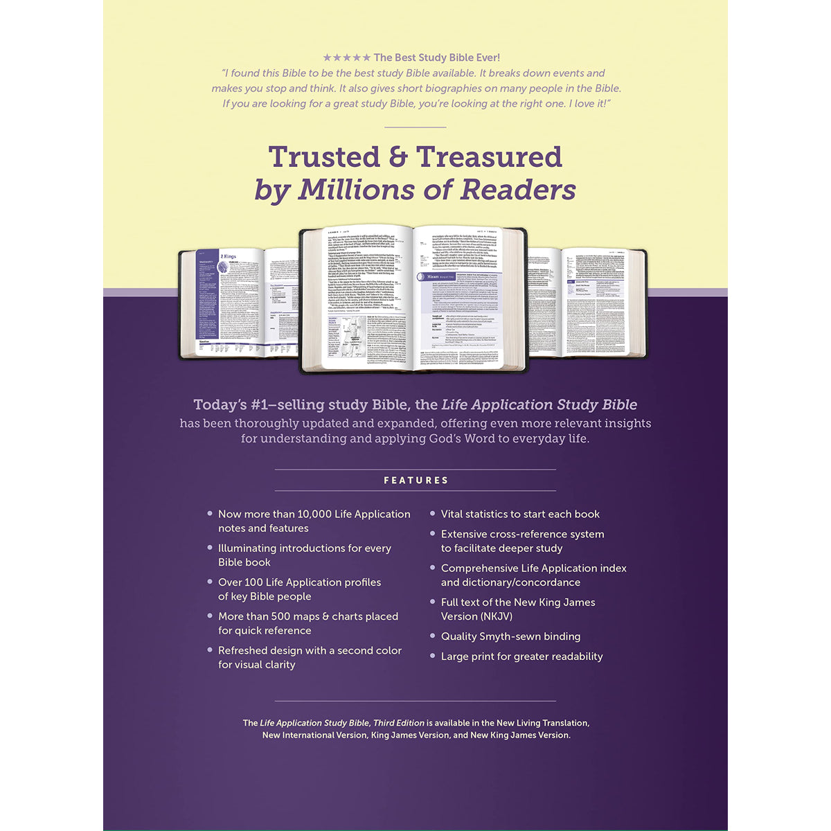 NKJV Life Application Study Bible Third Edition, Large Print, Red Letter, Black (Immitation Leather)