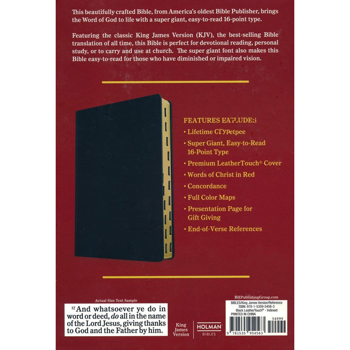 KJV Reference Bible Super Giant Print Indexed Black (Imitation Leather)
