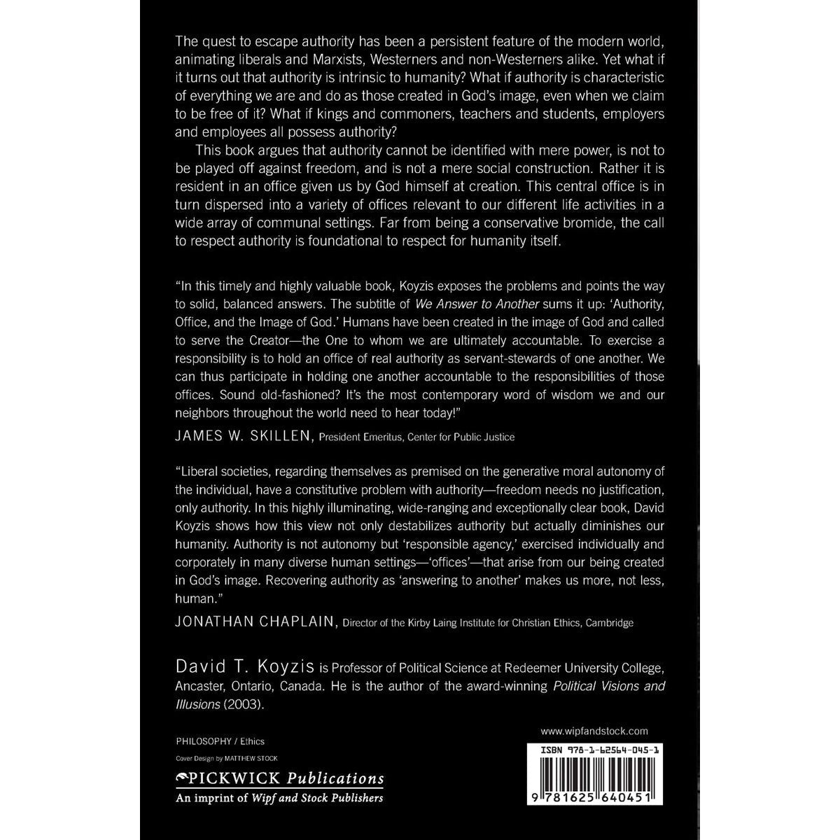 We Answer To Another: Authority, Office, And The Image Of God (Paperback)