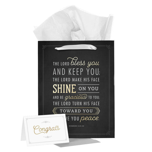 The Lord Bless You And Keep You Large Portrait Gift Bag With Card - Numbers 6:24-26