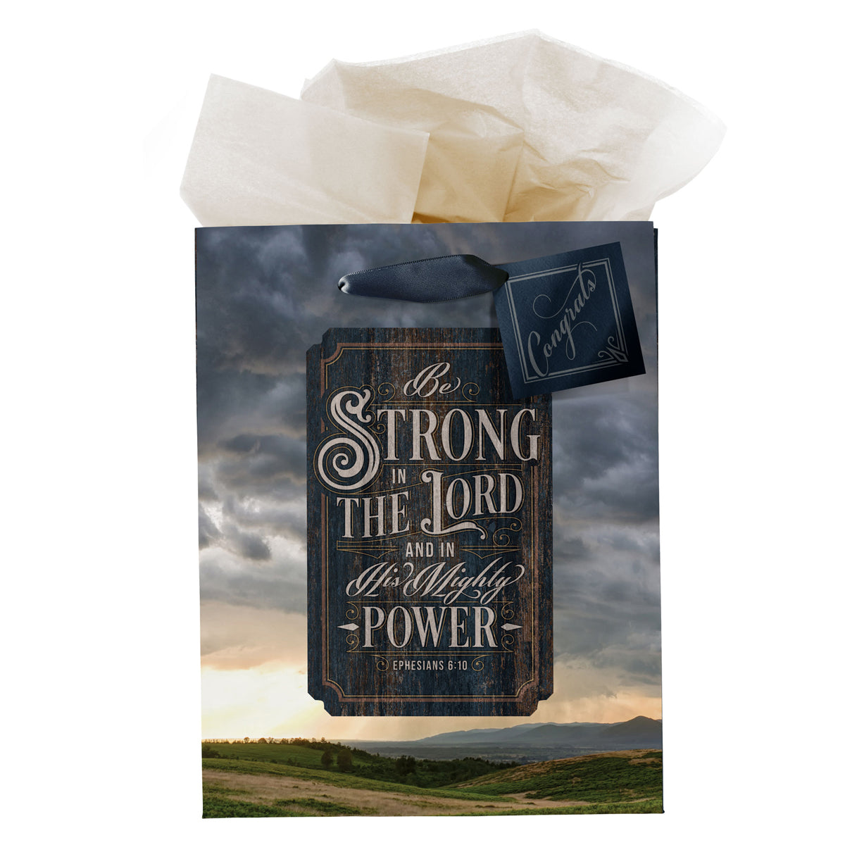 Be Strong in the Lord Medium Gift Bag with Gift Tag