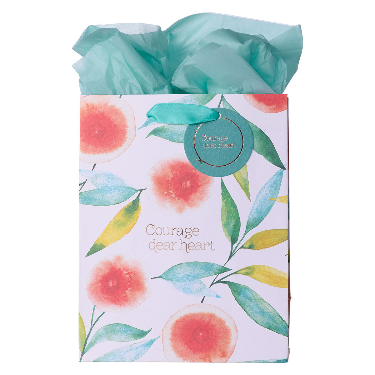 Courage Dear Heart Orange Blossoms Medium Gift Bag with Gift Tag