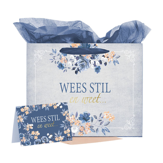 Wees Stil En Weet Afrikaans Large Landscape Gift Bag With Card