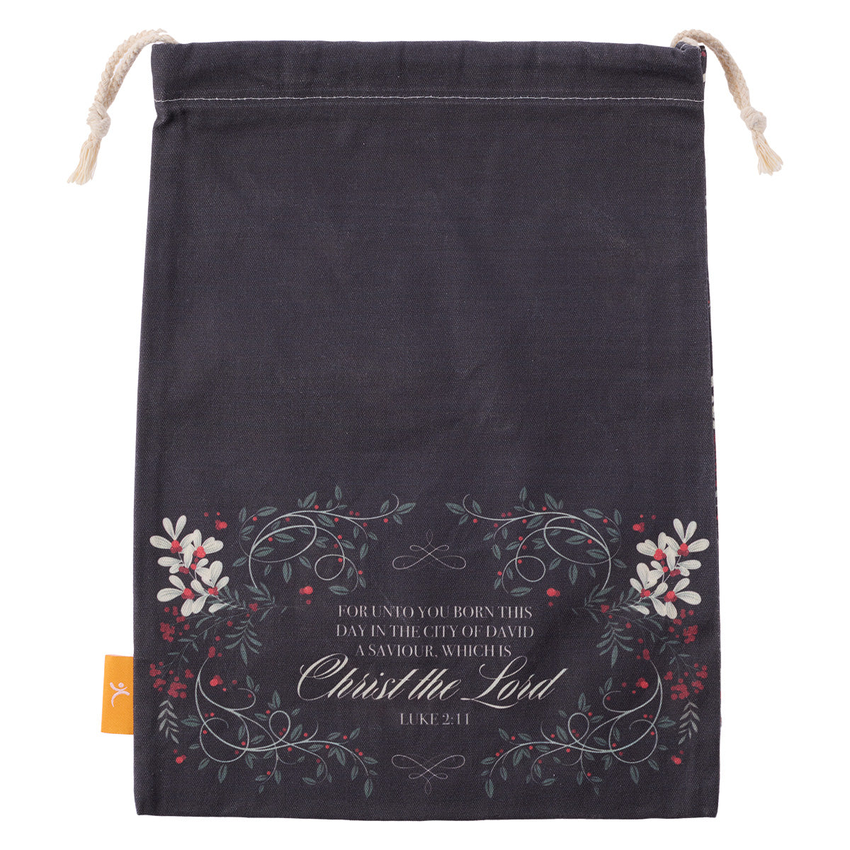 Christ The Lord Black Large Drawstring Bag - Luke 2:11