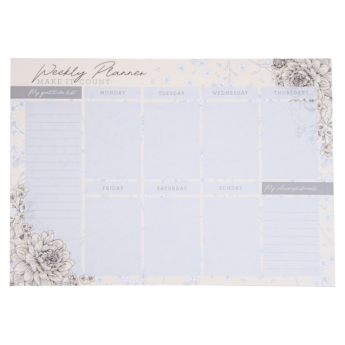 A3 Weekly Desk Planner - Make It Count