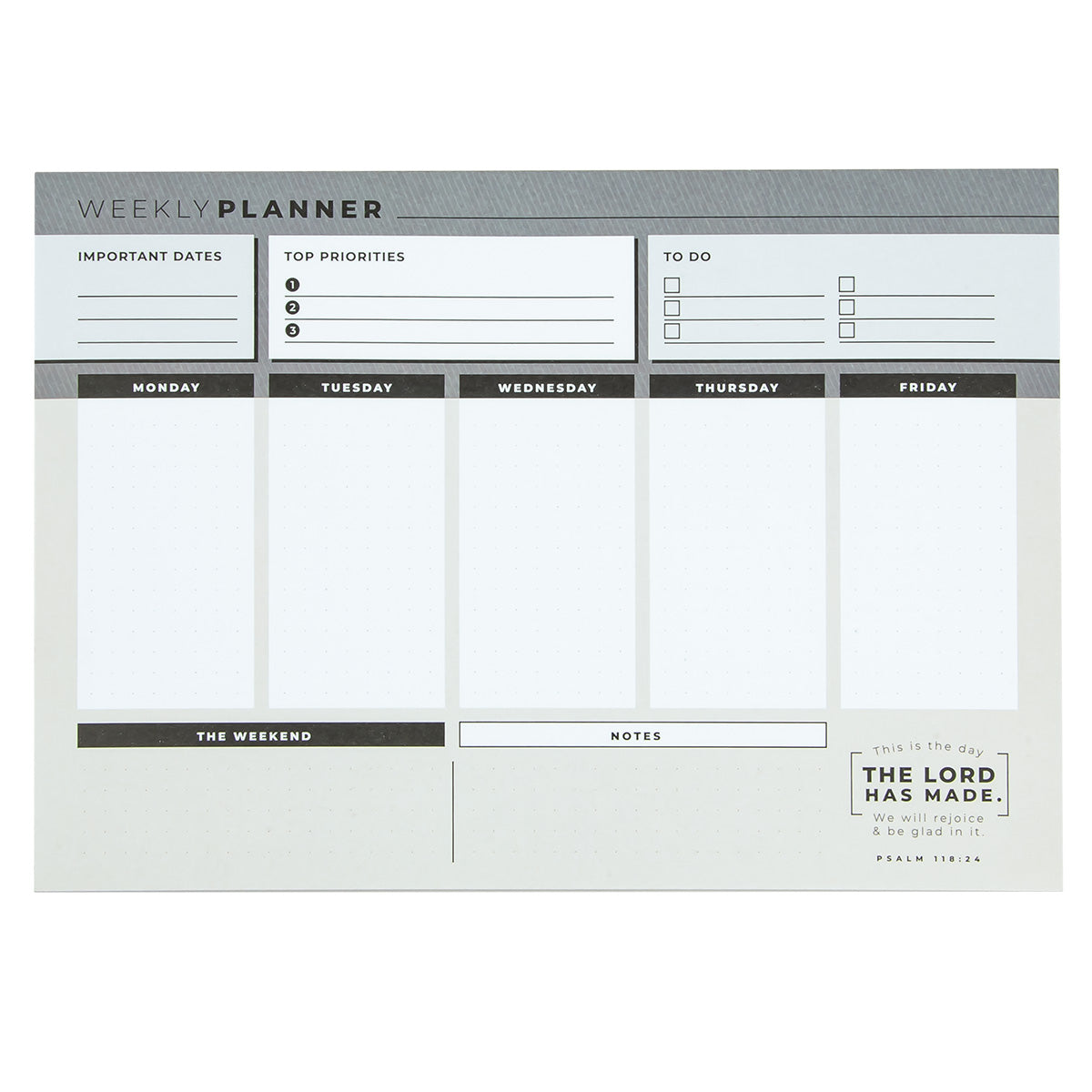 A4 Weekly Desk Planner - The Lord Has Made