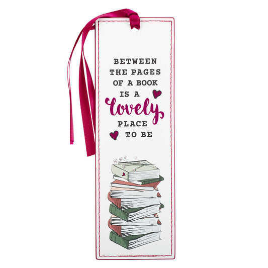 Between The Pages Of A Book Is A Lovely Place To Be Faux Leather Pagemarker