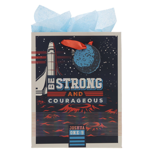 Be Strong and Courageous Medium Gift Bag with Gift Tag