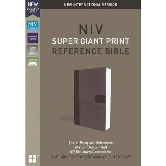 NIV Reference Bible Red Letter Super Giant Print Grey / Red (Imitation Leather)