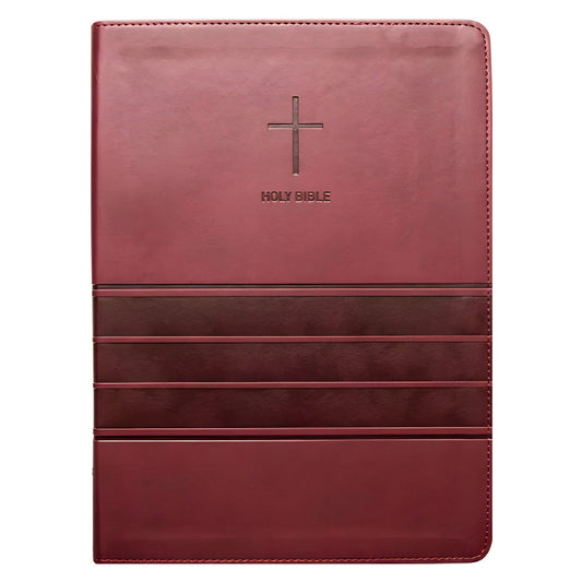 NIV Value Thinline Bible Large Print Burgundy (Comfort Print)(Imitation Leather)