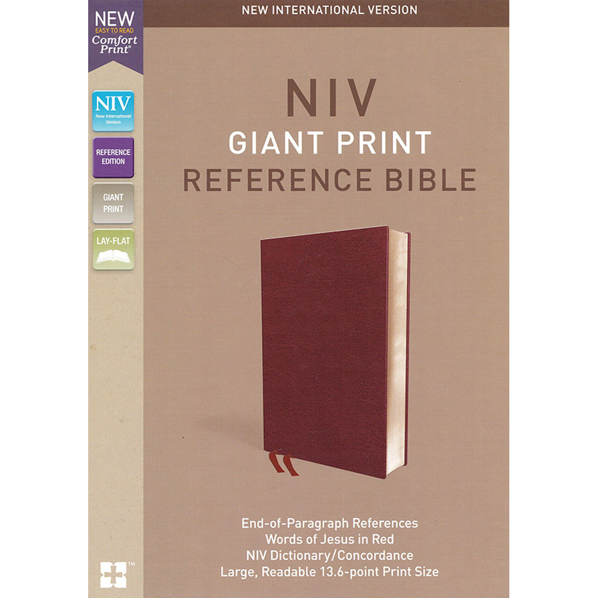 NIV Ref Giant Print Red Letter Burgundy (Comfort Print)(Bonded Leather)