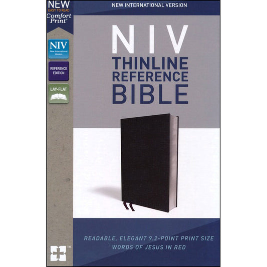 NIV Thinline Reference Red Letter Black (Comfort Print)(Bonded Leather)