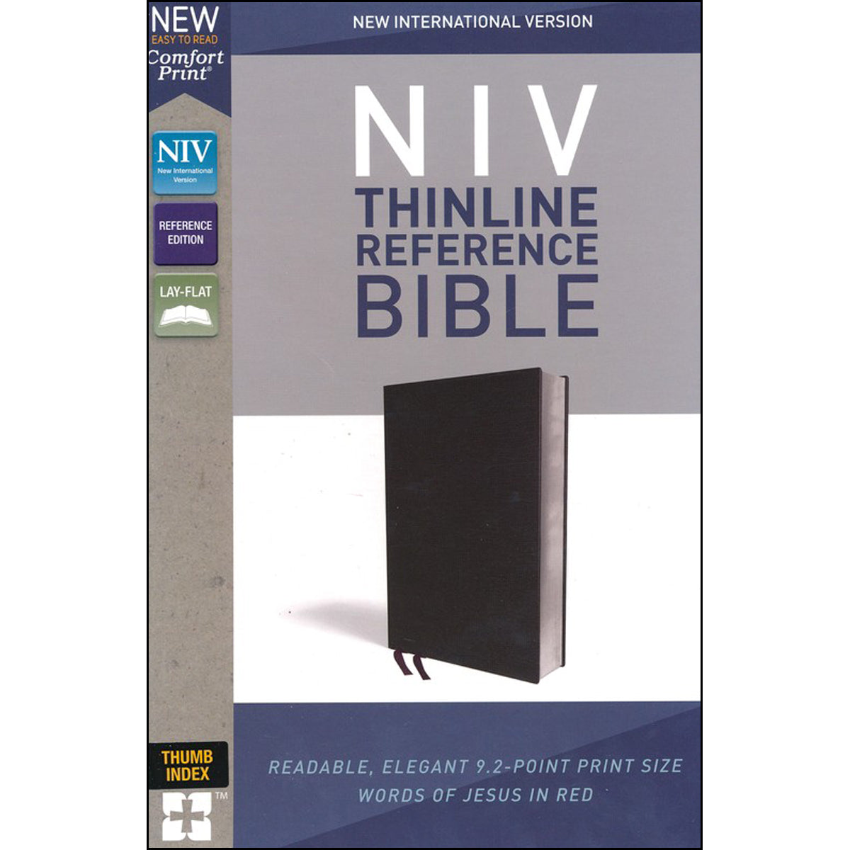 NIV Thinline Reference Red Letter Indexed Black (Comfort Print)(Bonded Leather)