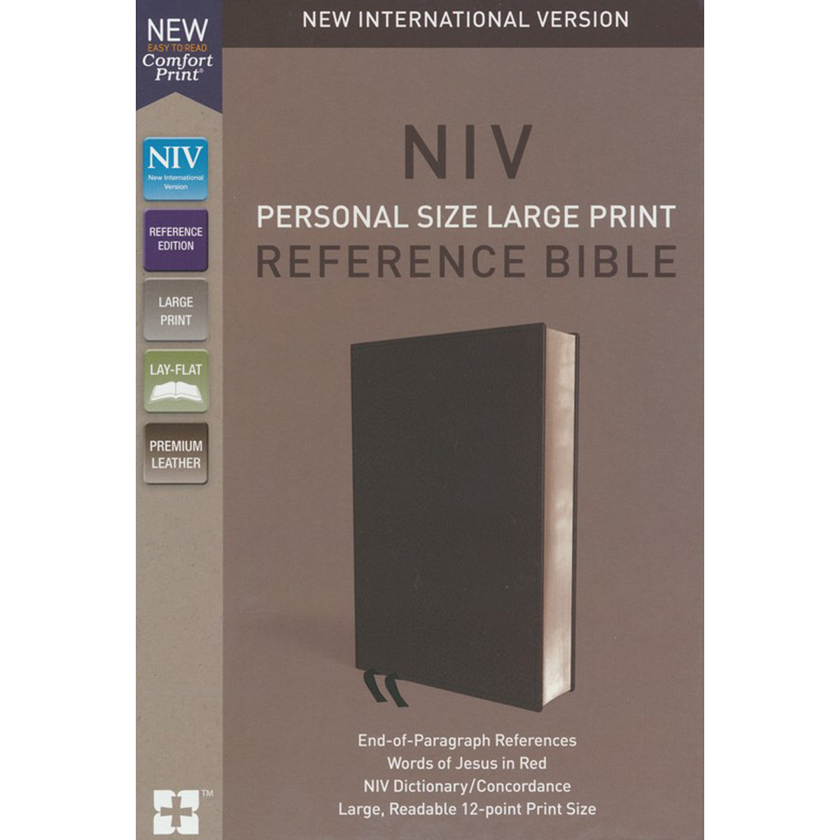 NIV Personal Size Reference Large Print Premium Red Letter Black (Comfort Print)(Genuine Leather)