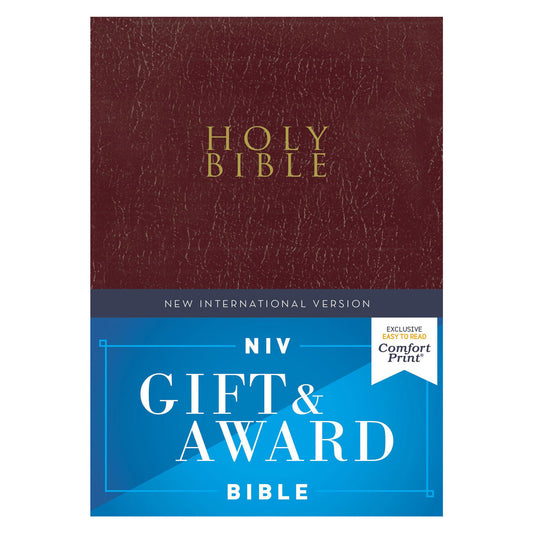 NIV Gift & Award Bible Red Letter Edition Burgundy (Comfort Print)(Paperback)