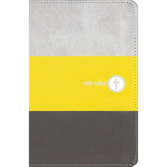 NIV Boys' Backpack Bible Compact Red Letter Edition Yellow  /Gray (Comfort Print)(Imitation Leather)