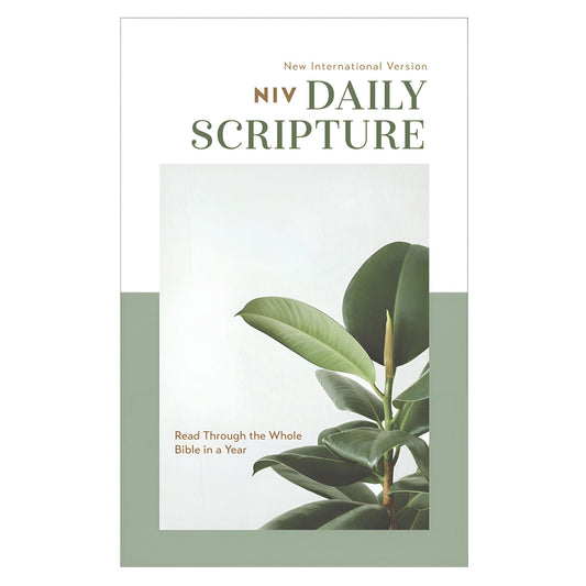 NIV White and Sage Paperback Daily Scripture One Year Bible Comfort Print