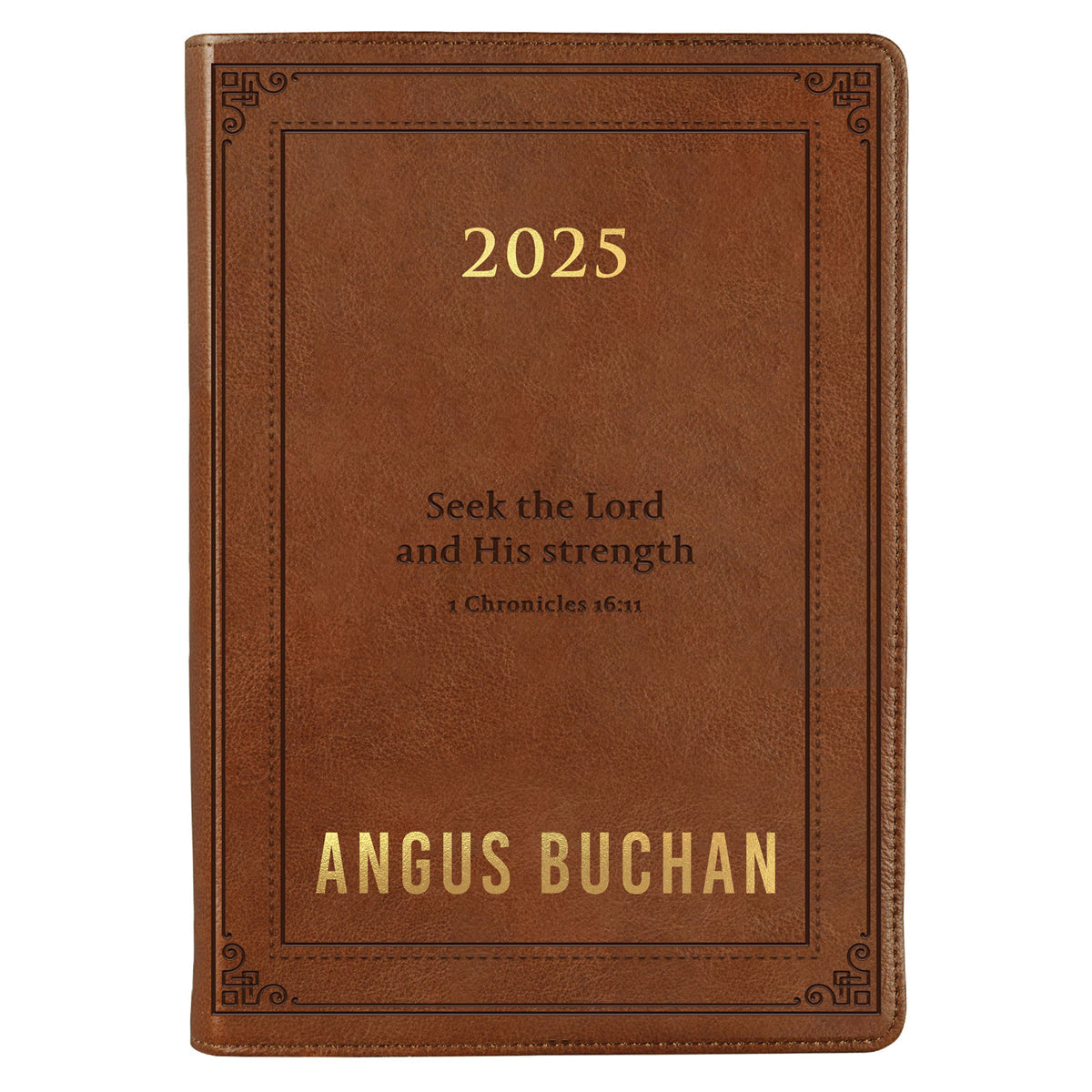 2025 Angus Buchan Diary - Daily Planner - Seek the Lord and His Strength - Faux Leather with Zip