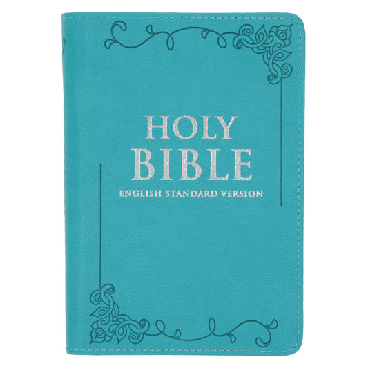 ESV Teal Faux Leather Compact Bible with Zip