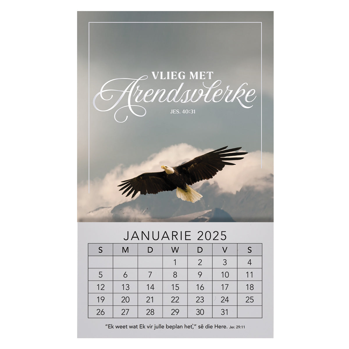 2025 Klein Magnetiese Kalender - Vlieg Met Arendsvlerke