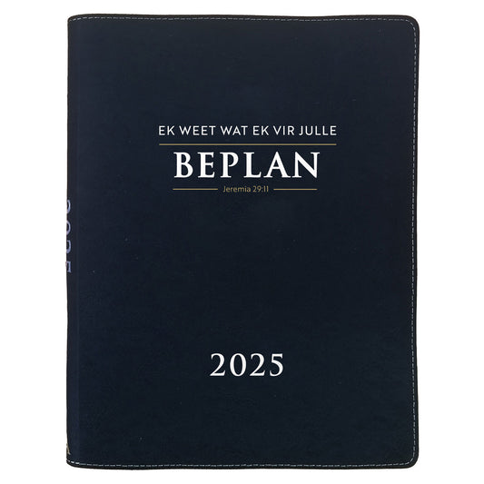 2025 A4 Dagboek - Professionele Jaarbeplanner - Ek Weet Wat Ek Beplan - Kunsleer