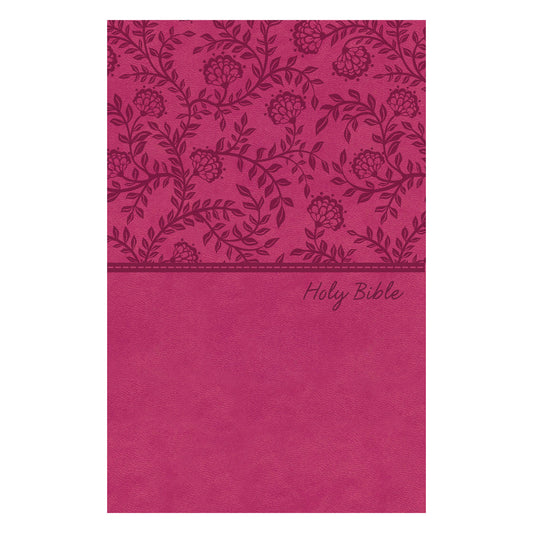 NKJV Pink Faux Leather Value Thinline Standard Print Bible Red Letter Comfort Print