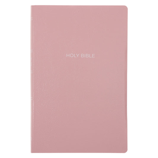 NKJV Pink Faux Leather Gift And Award Bible Red Letter Comfort Print