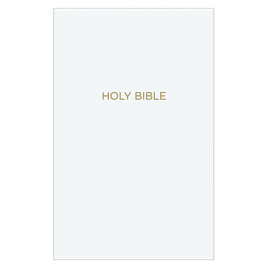 NKJV White Faux Leather Gift And Award Bible Red Letter Comfort Print Flexcover