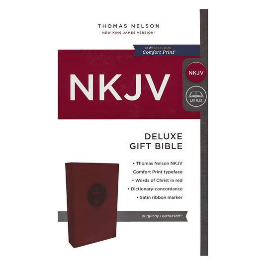 NKJV Deluxe Gift Bible Red Letter Burgundy (Comfort Print)(Imitation Leather)