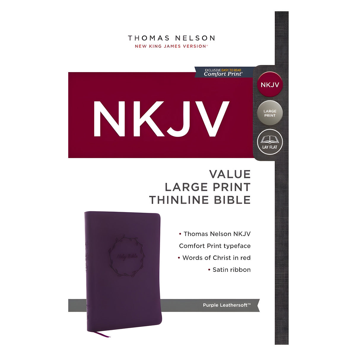NKJV Value Thinline Large Print Red Letter Purple (Comfort Print)(Imitation Leather)