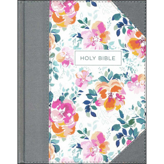 KJV Journal: The Word Bib Red Letter Cloth Pink Flora (Comfort Print)(Hardcover)