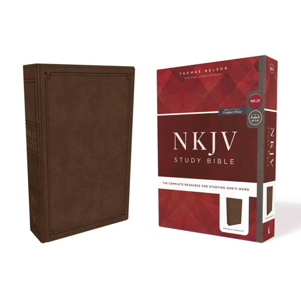 NKJV Study Bible Red Letter Brown (Comfort Print)(Imitation Leather)