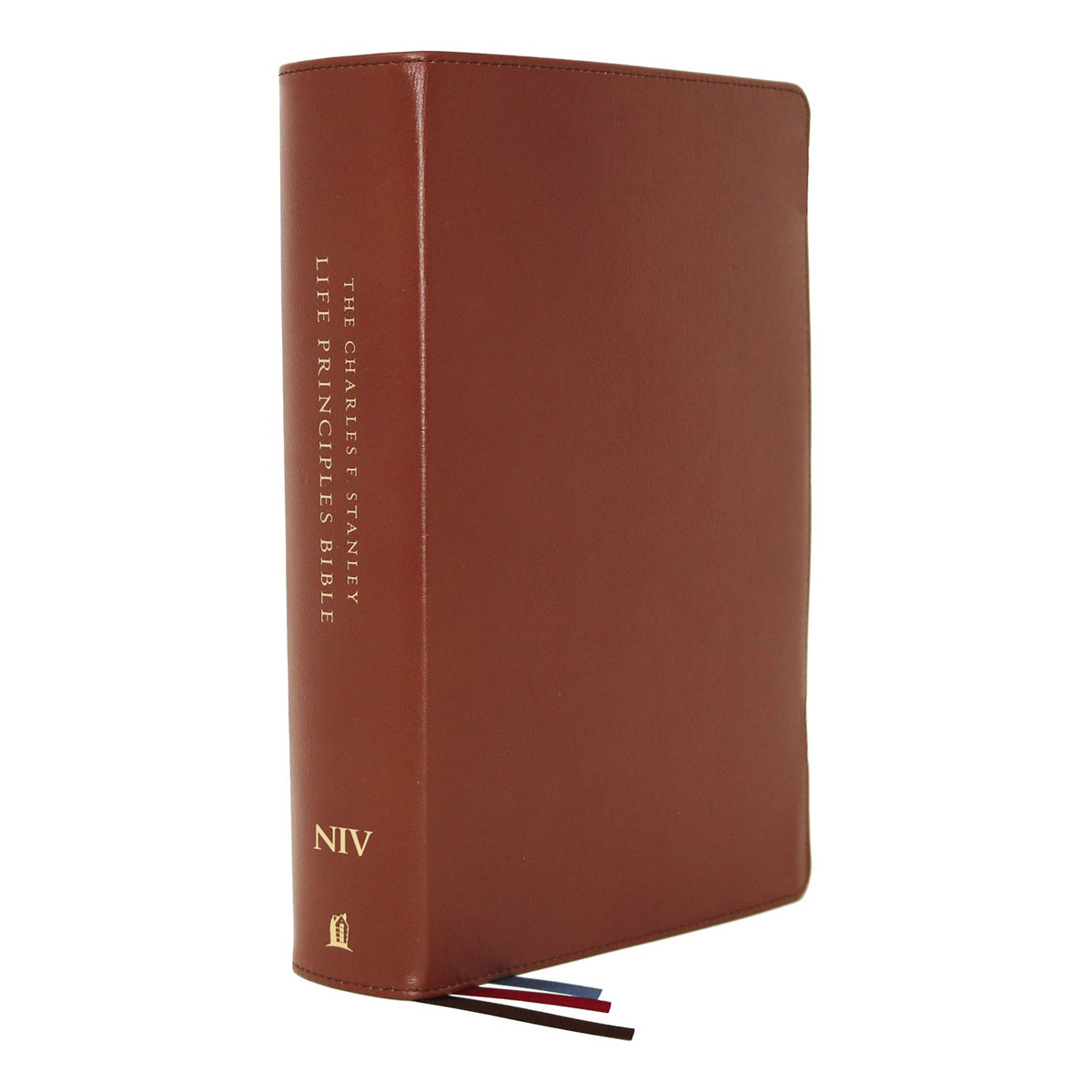 NIV Charles F. Stanley Life Principles Bible 2nd Edition Brown (Comfort Print)(Genuine Leather)