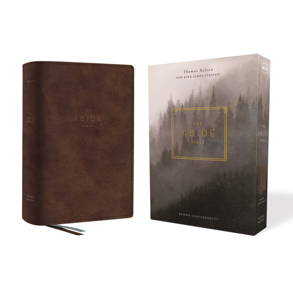 NKJV Abide Bible Red Letter Brown (Comfort Print)(Imitation Leather)