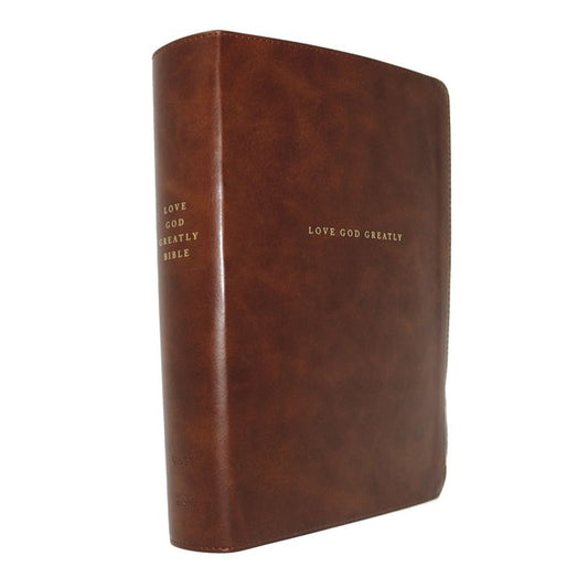 NET Love God Greatly Bible Brown (Comfort Print)(Imitation Leather)