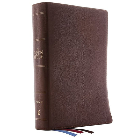 NIV Open Complete Reference System Bible Red Letter Brown (Comfort Print)(Genuine Leather)