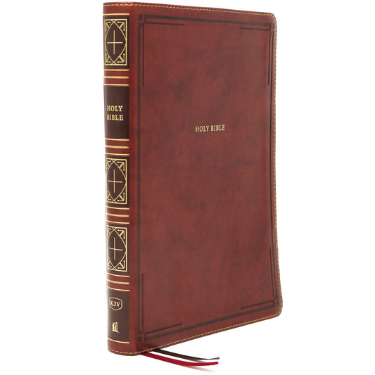 KJV Thinline Bible Red Letter Giant Print Brown (Comfort Print)(Imitation Leather)
