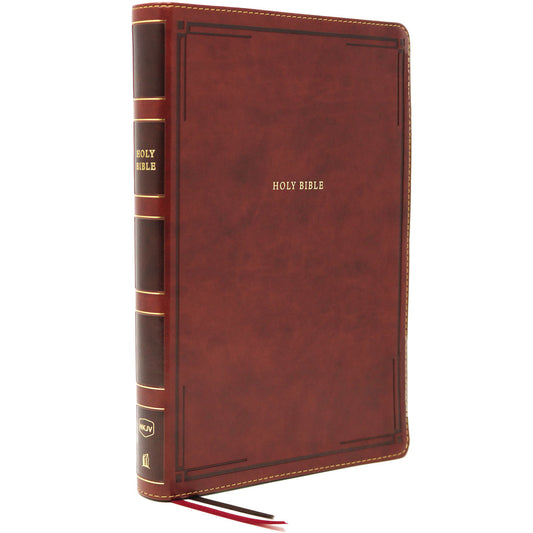 NKJV Thinline Bible Red Letter Giant Print Indexed Brown (Comfort Print)(Imitation Leather)